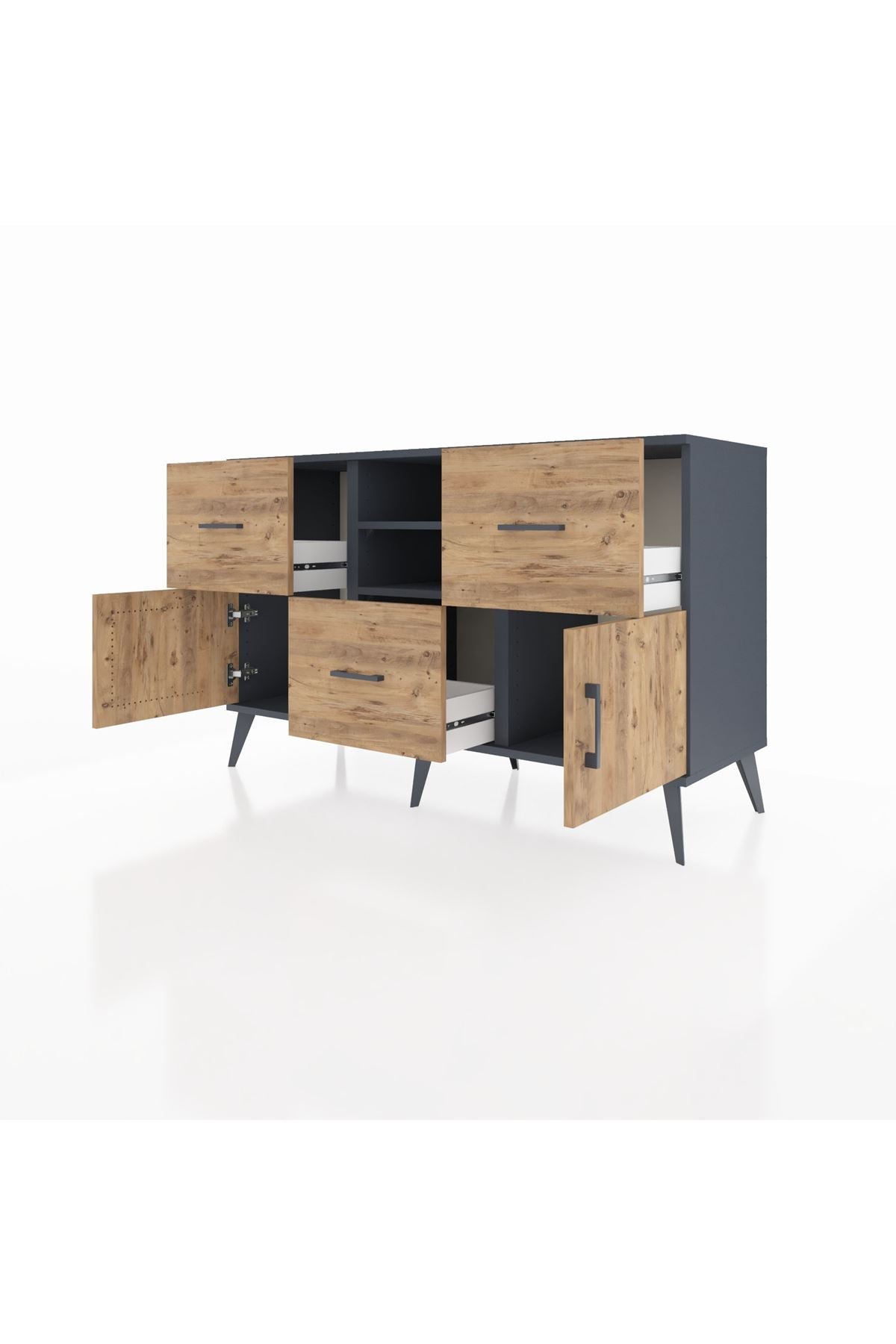Kronos Konsol 2 Raflı 3 Çekmeceli 2 Kapaklı 132x59x83 - S606M043V12C