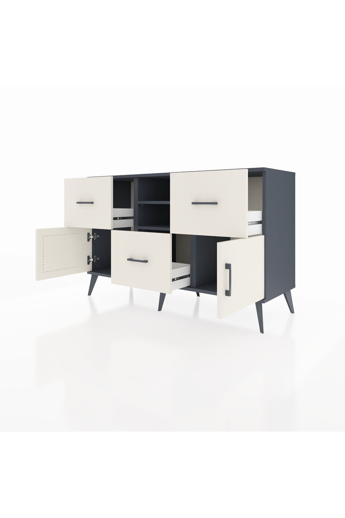 Kronos Konsol 2 Raflı 3 Çekmeceli 2 Kapaklı 132x59x83 - S606M043V13C