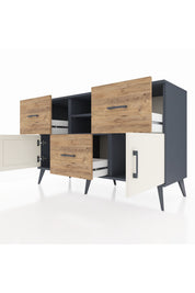 Kronos Konsol 2 Raflı 3 Çekmeceli 2 Kapaklı 132x59x83 - S606M043V15C