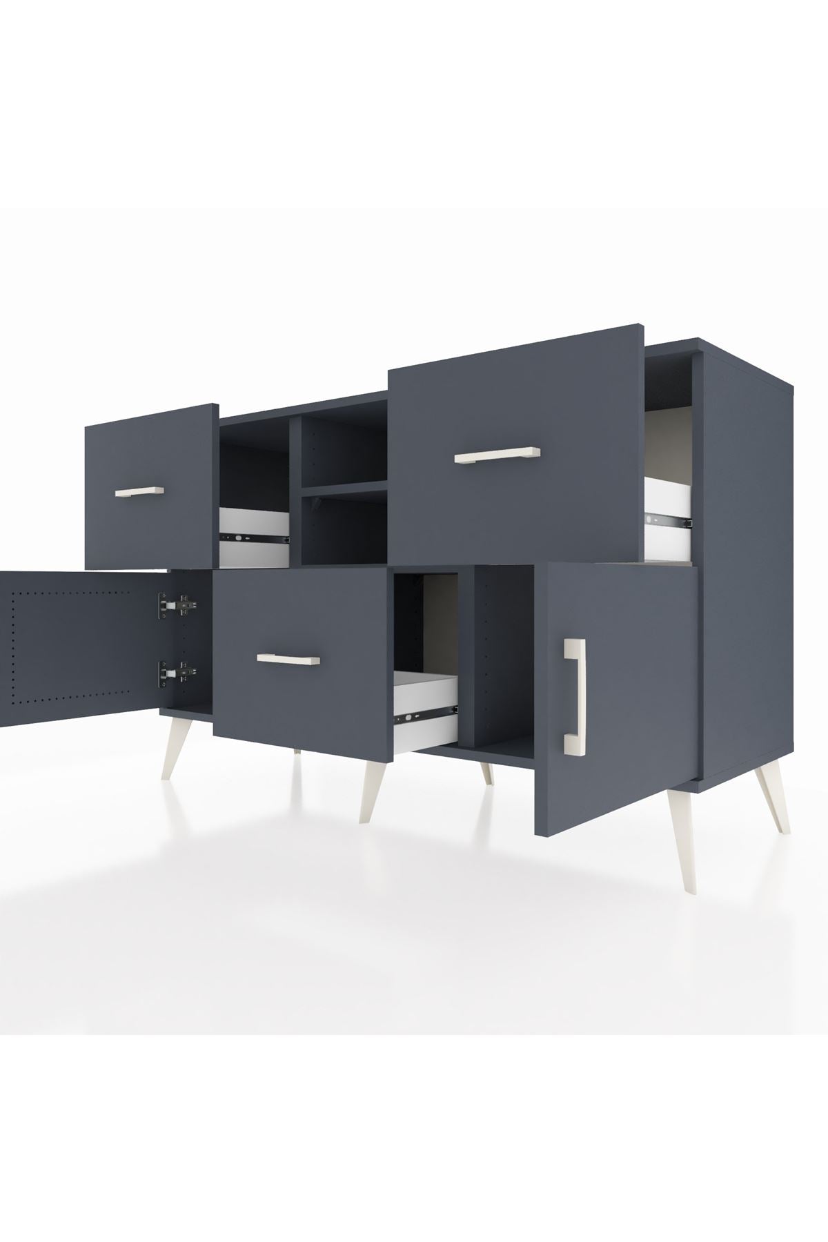 Kronos Konsol 2 Raflı 3 Çekmeceli 2 Kapaklı 132x59x83 - S606M043V17C