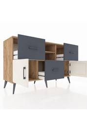 Kronos Konsol 2 Raflı 3 Çekmeceli 2 Kapaklı 132x59x83 - S606M043V23C