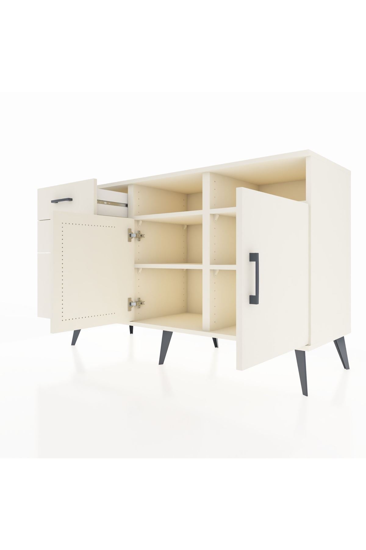 Kronos Konsol 4 Raflı 3 Çekmeceli 2 Kapaklı 132x59x83 - S606M045V04C
