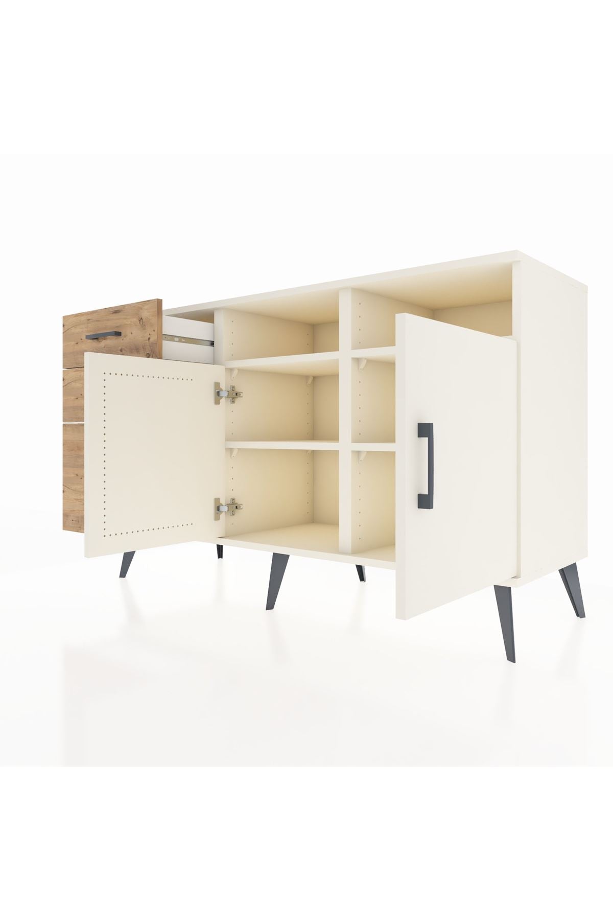 Kronos Konsol 4 Raflı 3 Çekmeceli 2 Kapaklı 132x59x83 - S606M045V06C