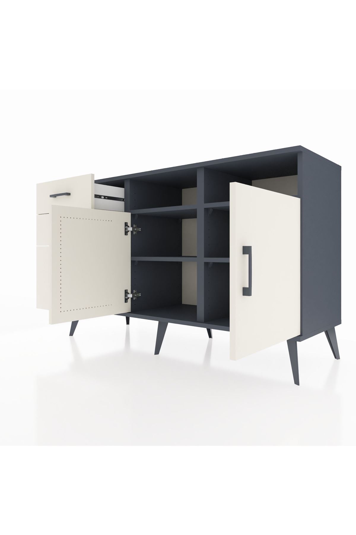 Kronos Konsol 4 Raflı 3 Çekmeceli 2 Kapaklı 132x59x83 - S606M045V13C