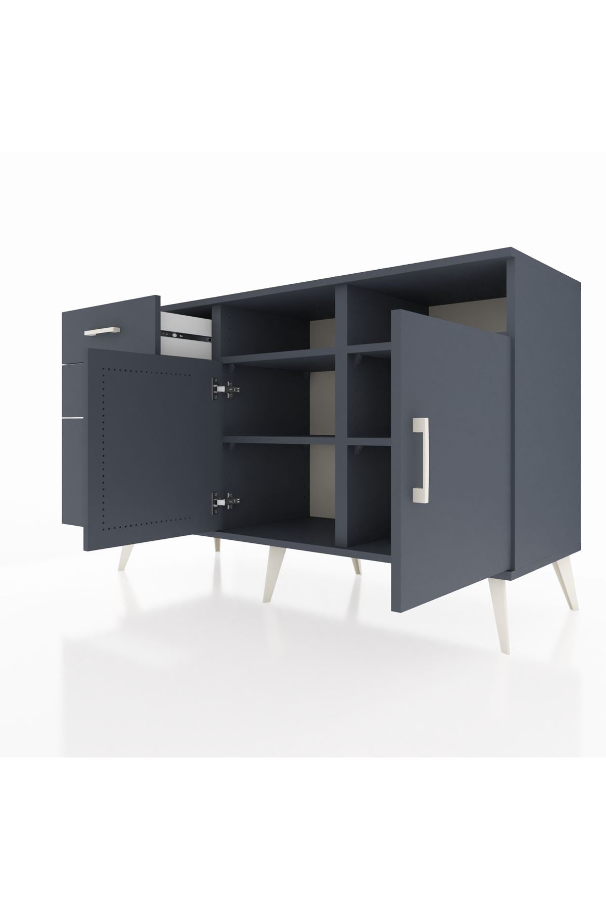 Kronos Konsol 4 Raflı 3 Çekmeceli 2 Kapaklı 132x59x83 - S606M045V17C
