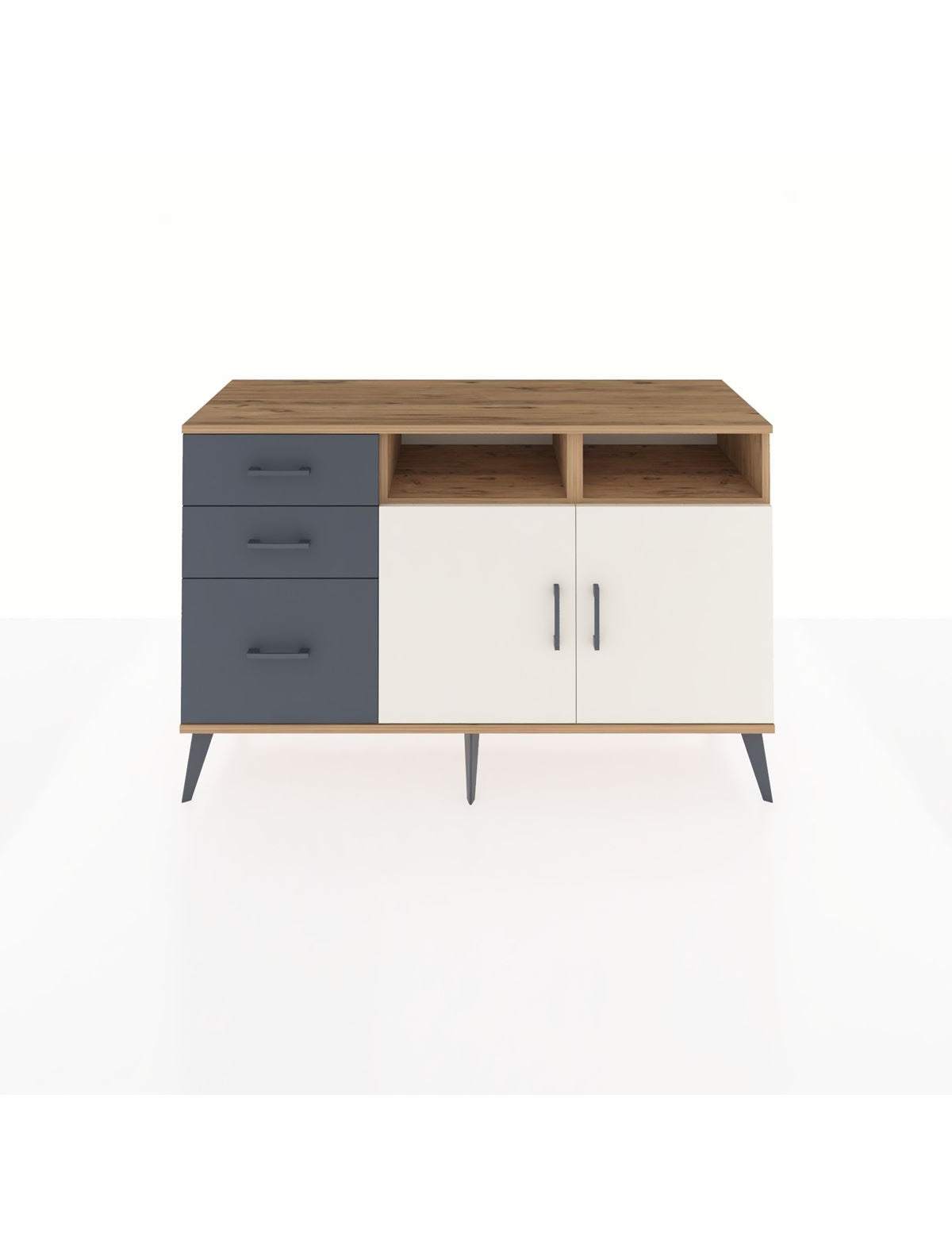 Kronos Konsol 4 Raflı 3 Çekmeceli 2 Kapaklı 132x59x83 - S606M045V23C