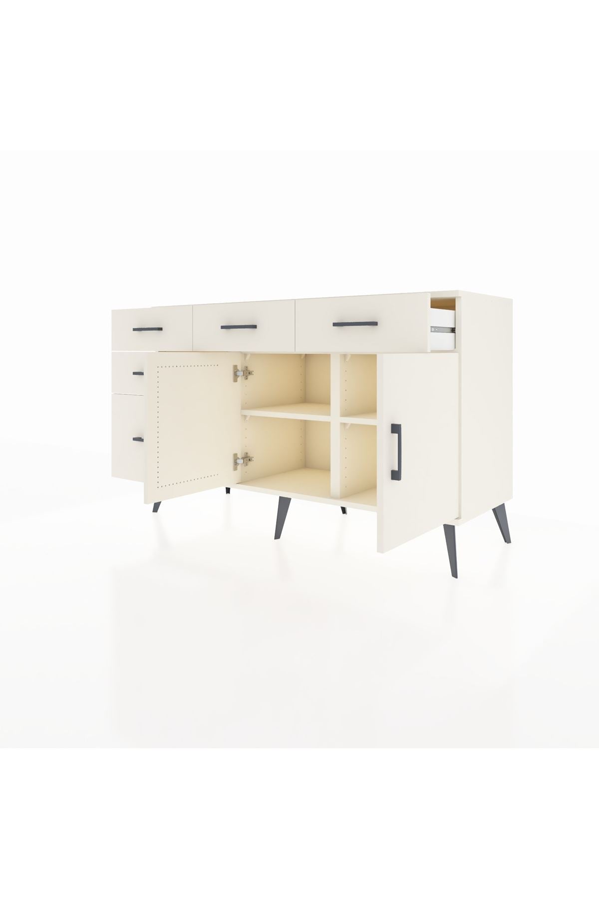 Kronos Konsol 2 Raflı 5 Çekmeceli 2 Kapaklı 132x59x83 - S606M046V04C