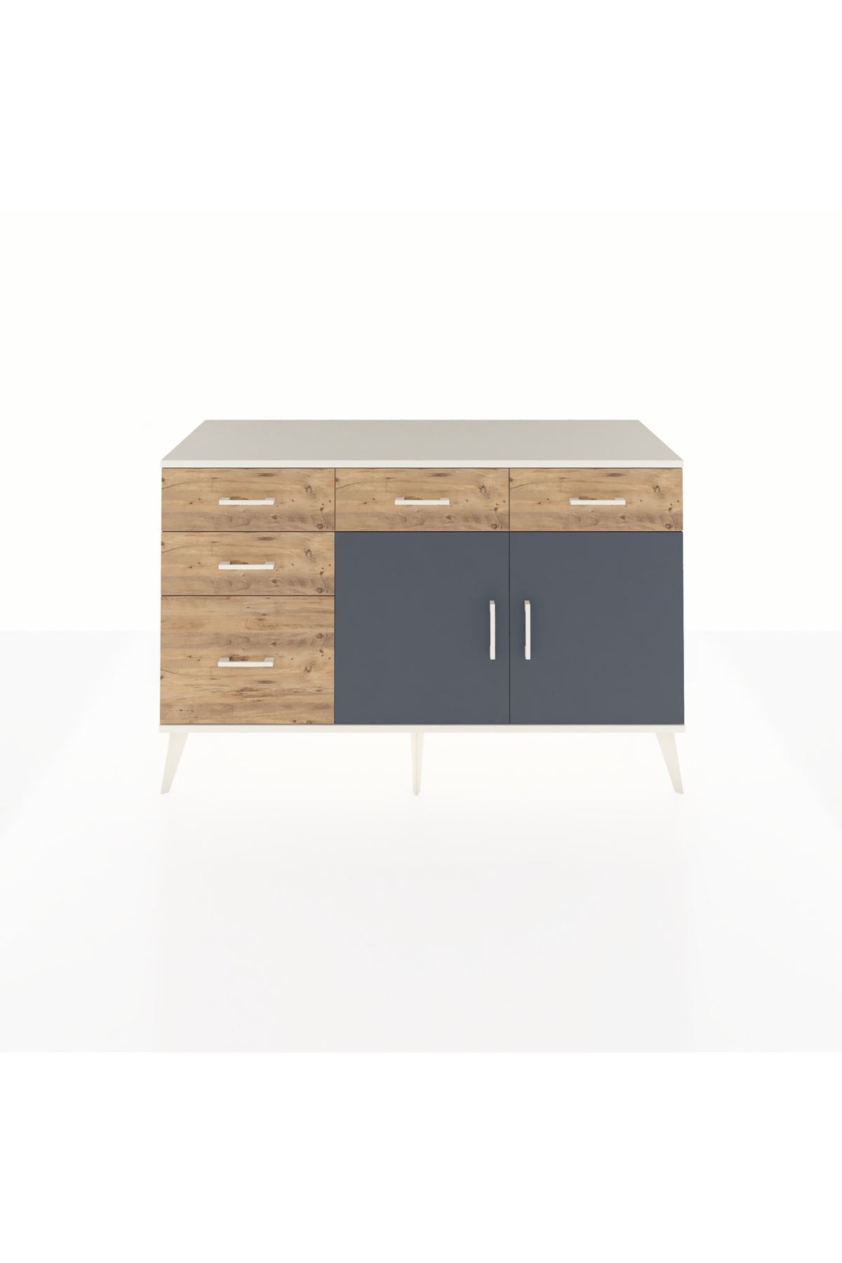 Kronos Konsol 2 Raflı 5 Çekmeceli 2 Kapaklı 132x59x83 - S606M046V09C