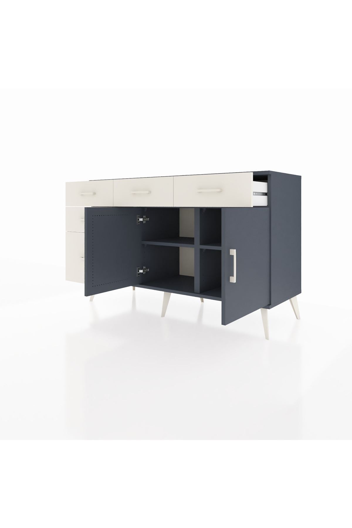 Kronos Konsol 2 Raflı 5 Çekmeceli 2 Kapaklı 132x59x83 - S606M046V16C