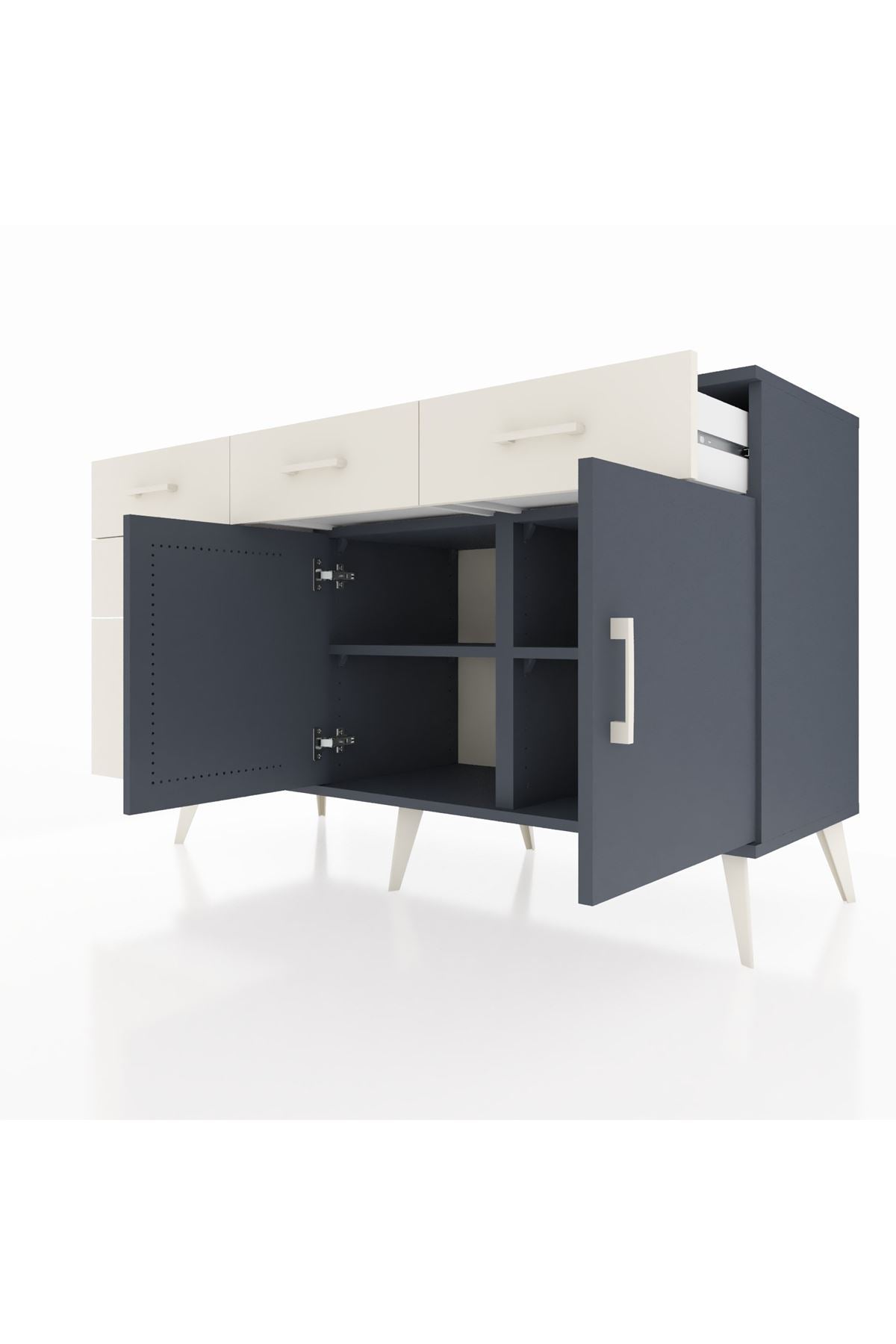 Kronos Konsol 2 Raflı 5 Çekmeceli 2 Kapaklı 132x59x83 - S606M046V16C
