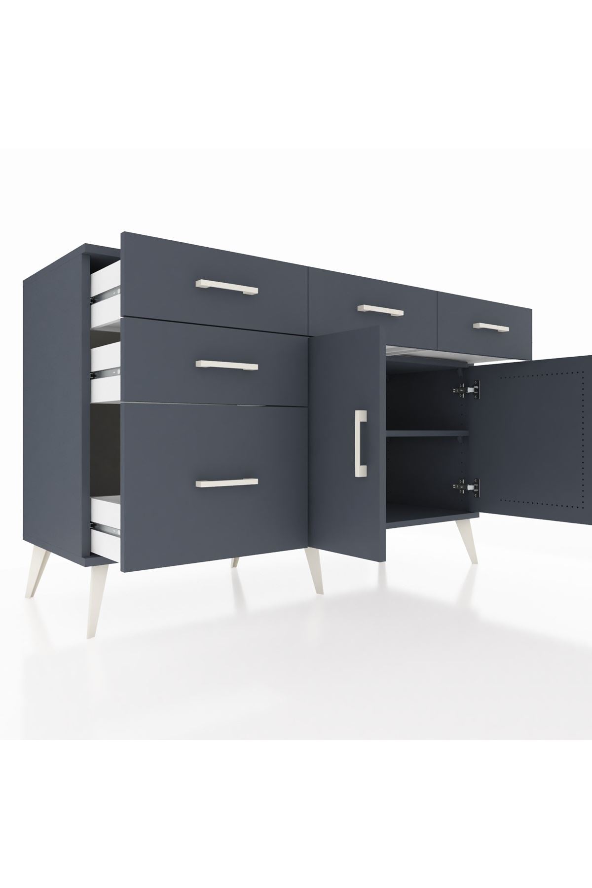 Kronos Konsol 2 Raflı 5 Çekmeceli 2 Kapaklı 132x59x83 - S606M046V17C