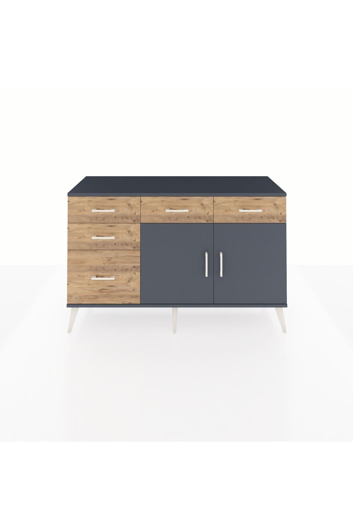 Kronos Konsol 2 Raflı 5 Çekmeceli 2 Kapaklı 132x59x83 - S606M046V18C