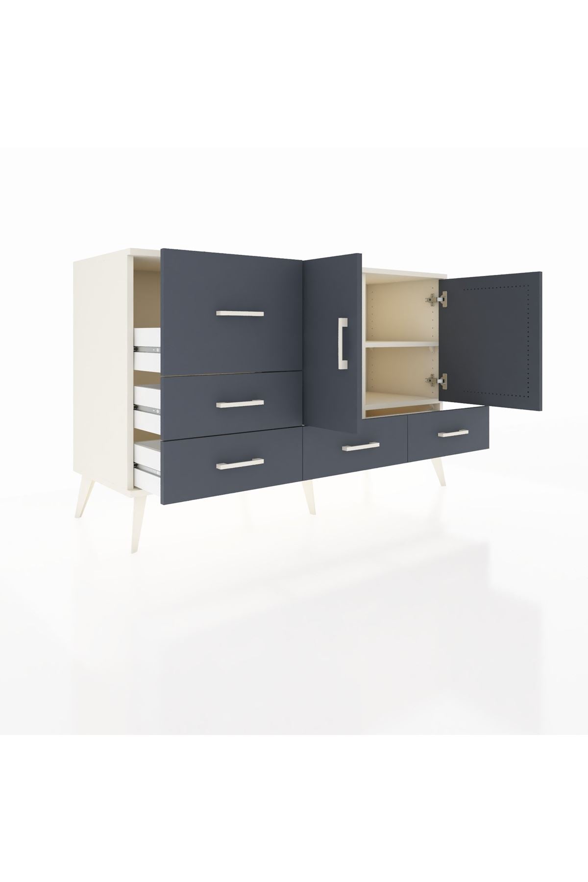 Kronos Konsol 4 Raflı 5 Çekmeceli 2 Kapaklı 132x59x83 - S606M047V08C