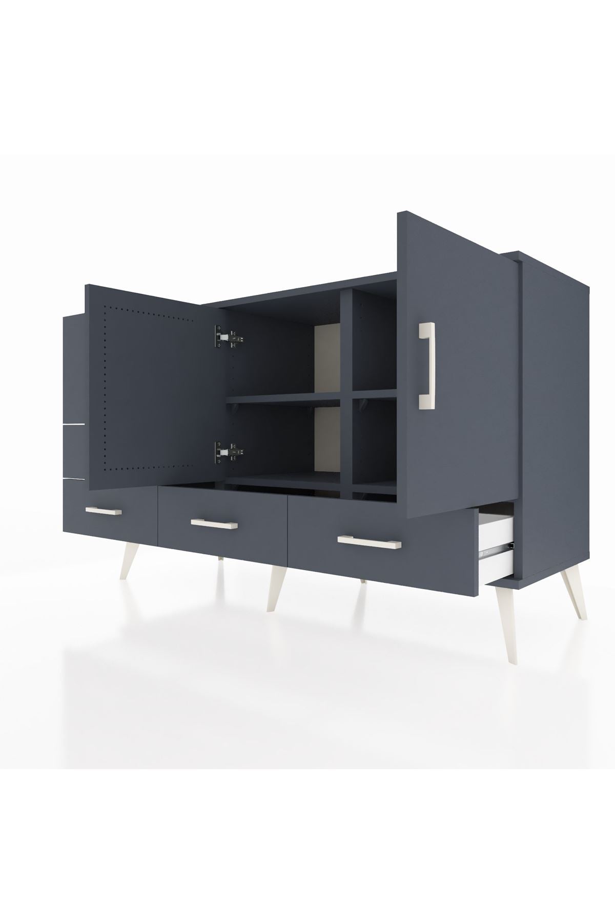 Kronos Konsol 4 Raflı 5 Çekmeceli 2 Kapaklı 132x59x83 - S606M047V17C