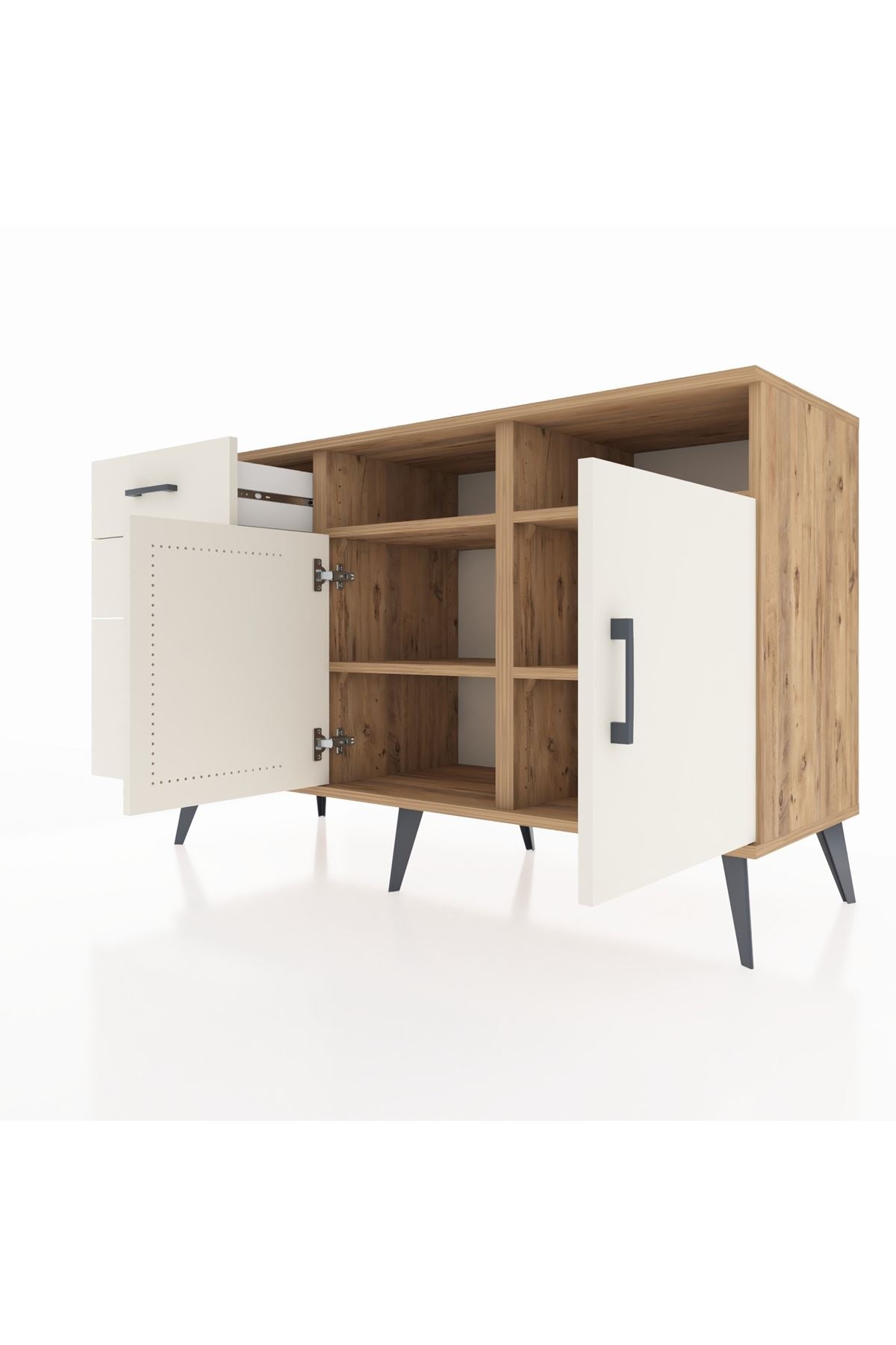 Kronos Konsol 4 Raflı 3 Çekmeceli 2 Kapaklı 132x59x83 - S606M048V22C