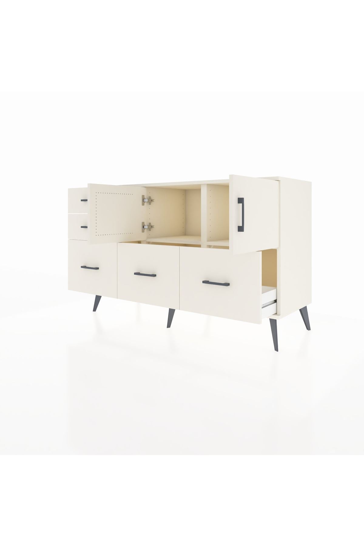 Kronos Konsol 2 Raflı 5 Çekmeceli 2 Kapaklı 132x59x83 - S606M049V04C