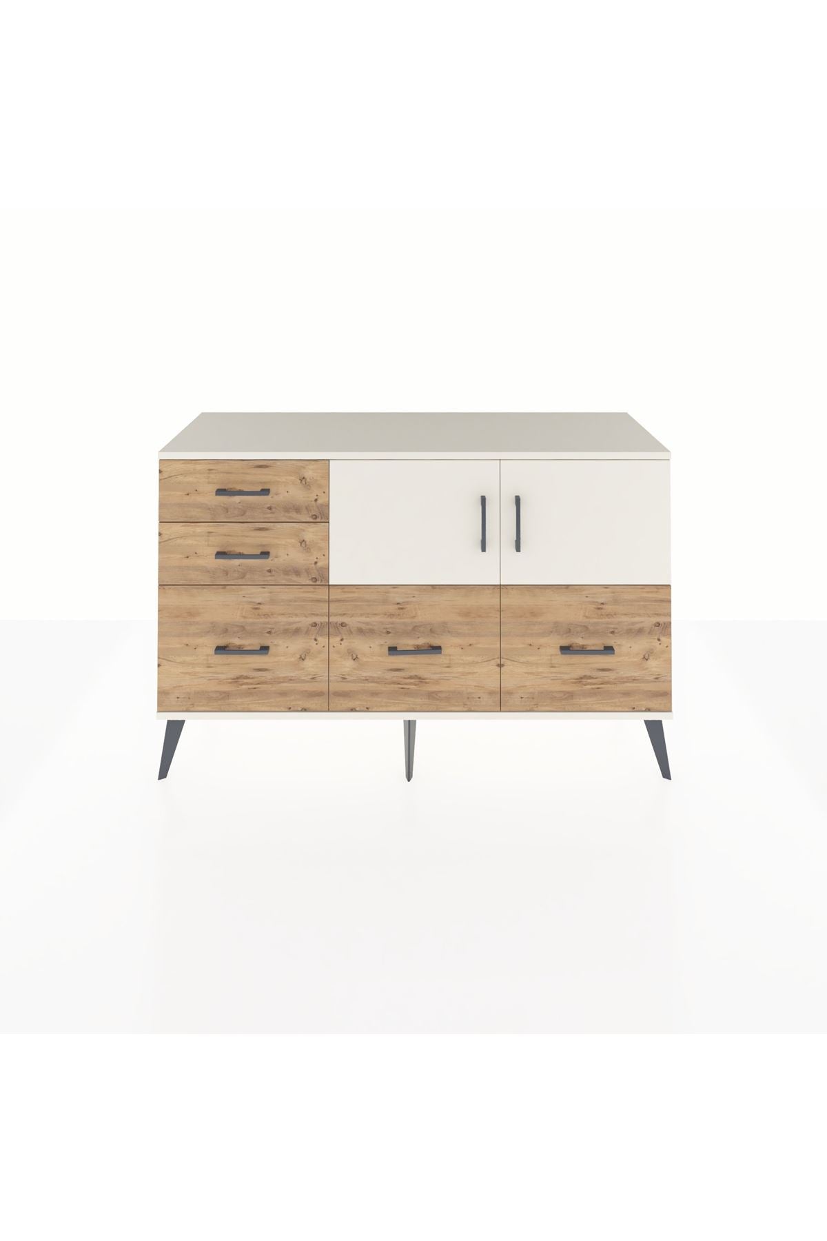 Kronos Konsol 2 Raflı 5 Çekmeceli 2 Kapaklı 132x59x83 - S606M049V06C
