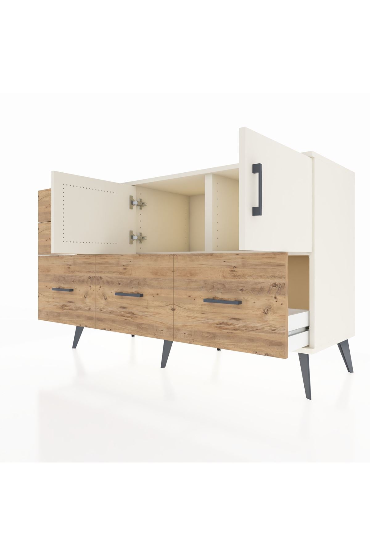 Kronos Konsol 2 Raflı 5 Çekmeceli 2 Kapaklı 132x59x83 - S606M049V06C