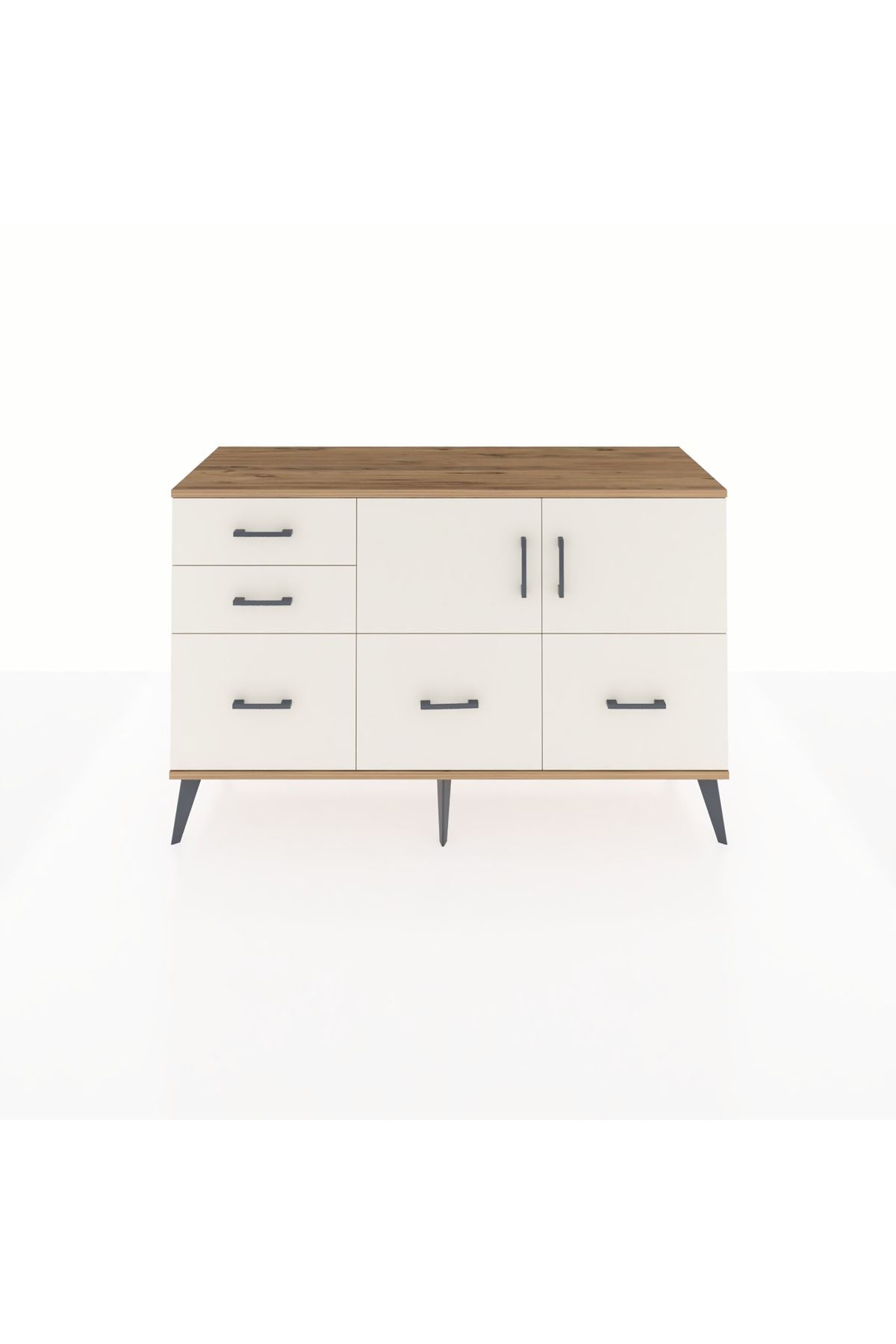 Kronos Konsol 2 Raflı 5 Çekmeceli 2 Kapaklı 132x59x83 - S606M049V22C