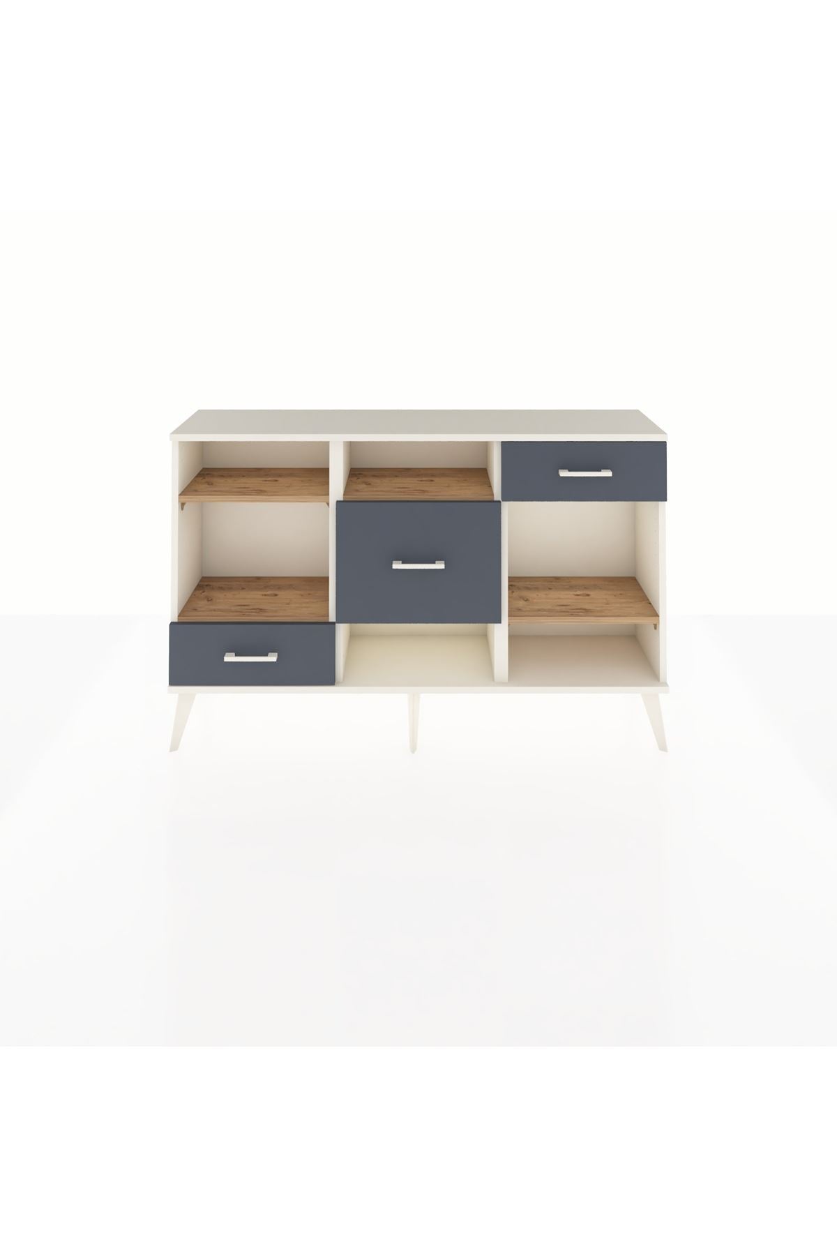 Arges Konsol 4 Raflı 3 Çekmeceli 132x30x83 - S144M001V02A