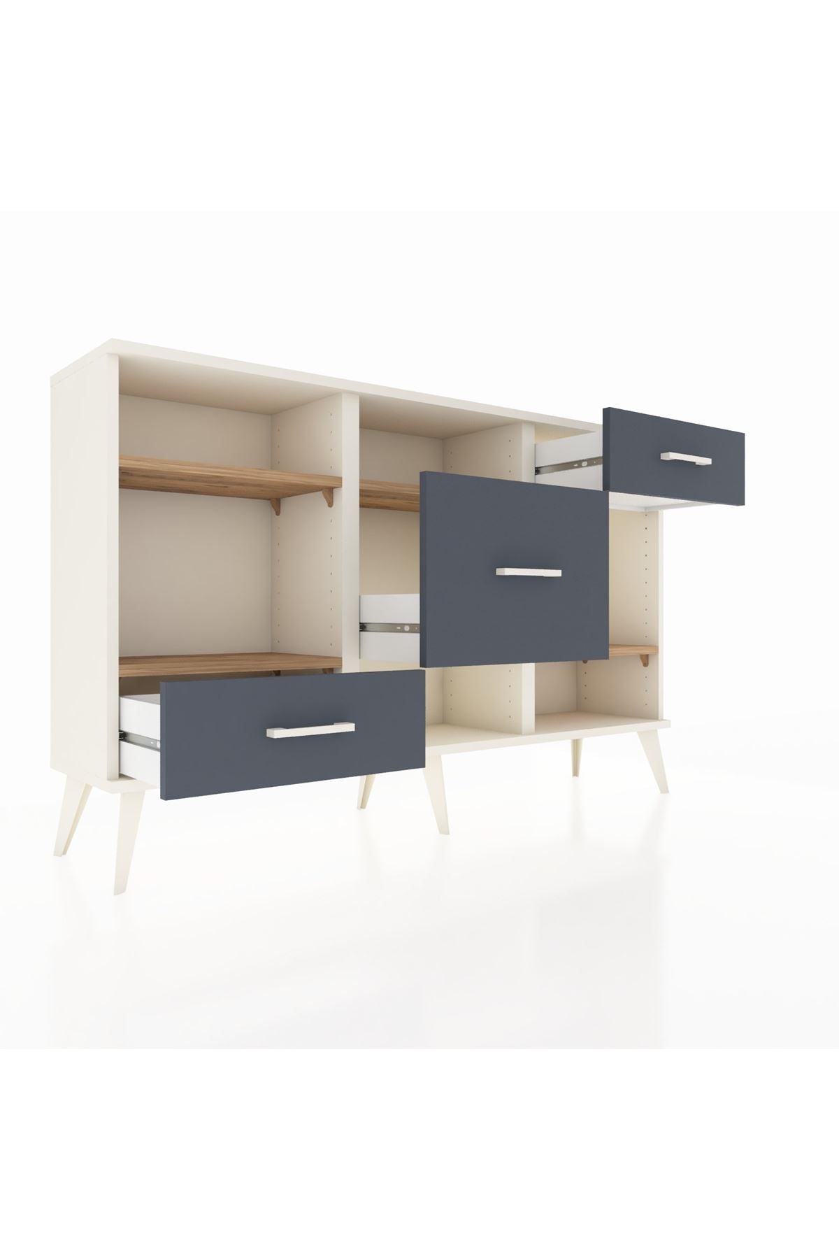 Arges Konsol 4 Raflı 3 Çekmeceli 132x30x83 - S144M001V02A