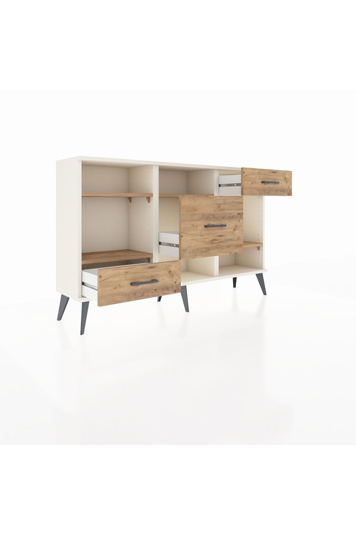 Arges Konsol 4 Raflı 3 Çekmeceli 132x30x83 - S144M001V03A