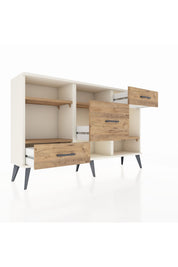Arges Konsol 4 Raflı 3 Çekmeceli 132x30x83 - S144M001V03A