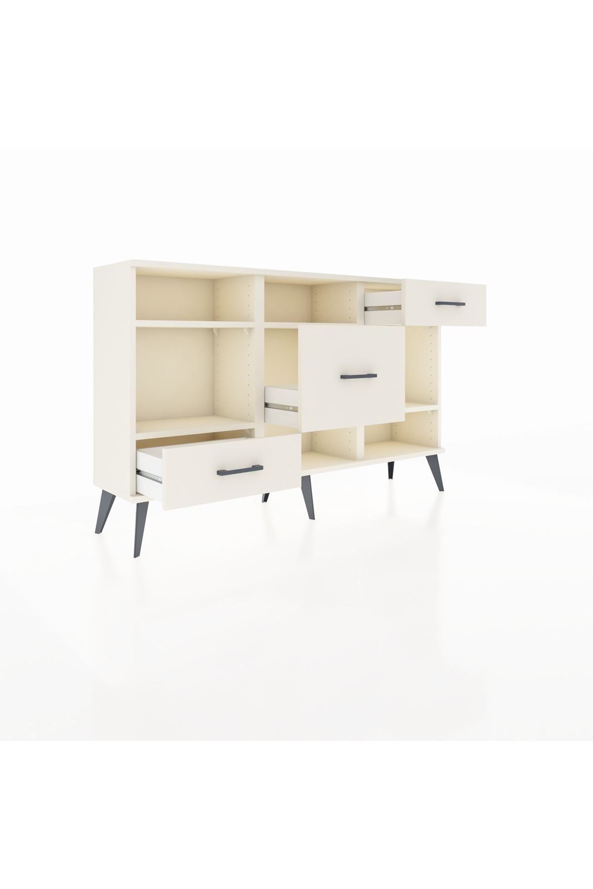 Arges Konsol 4 Raflı 3 Çekmeceli 132x30x83 - S144M001V04A