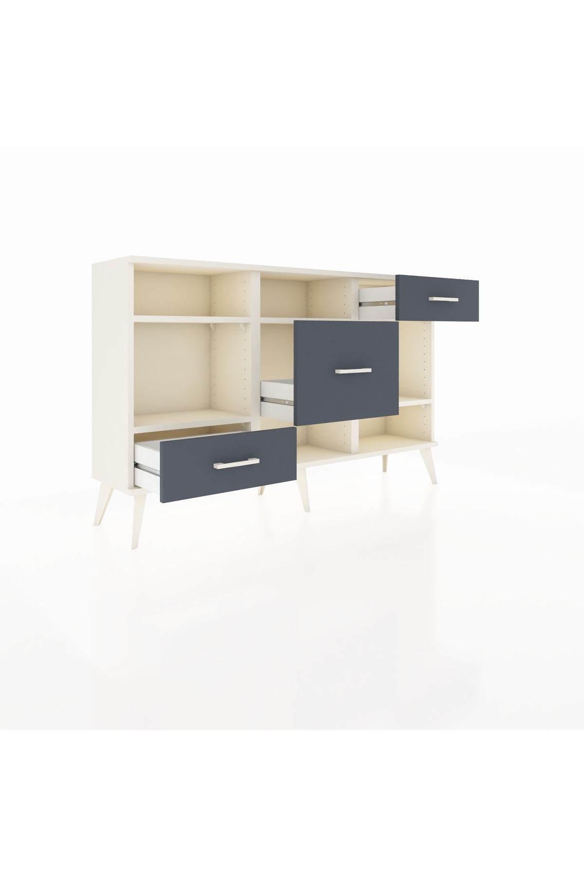 Arges Konsol 4 Raflı 3 Çekmeceli 132x30x83 - S144M001V05A