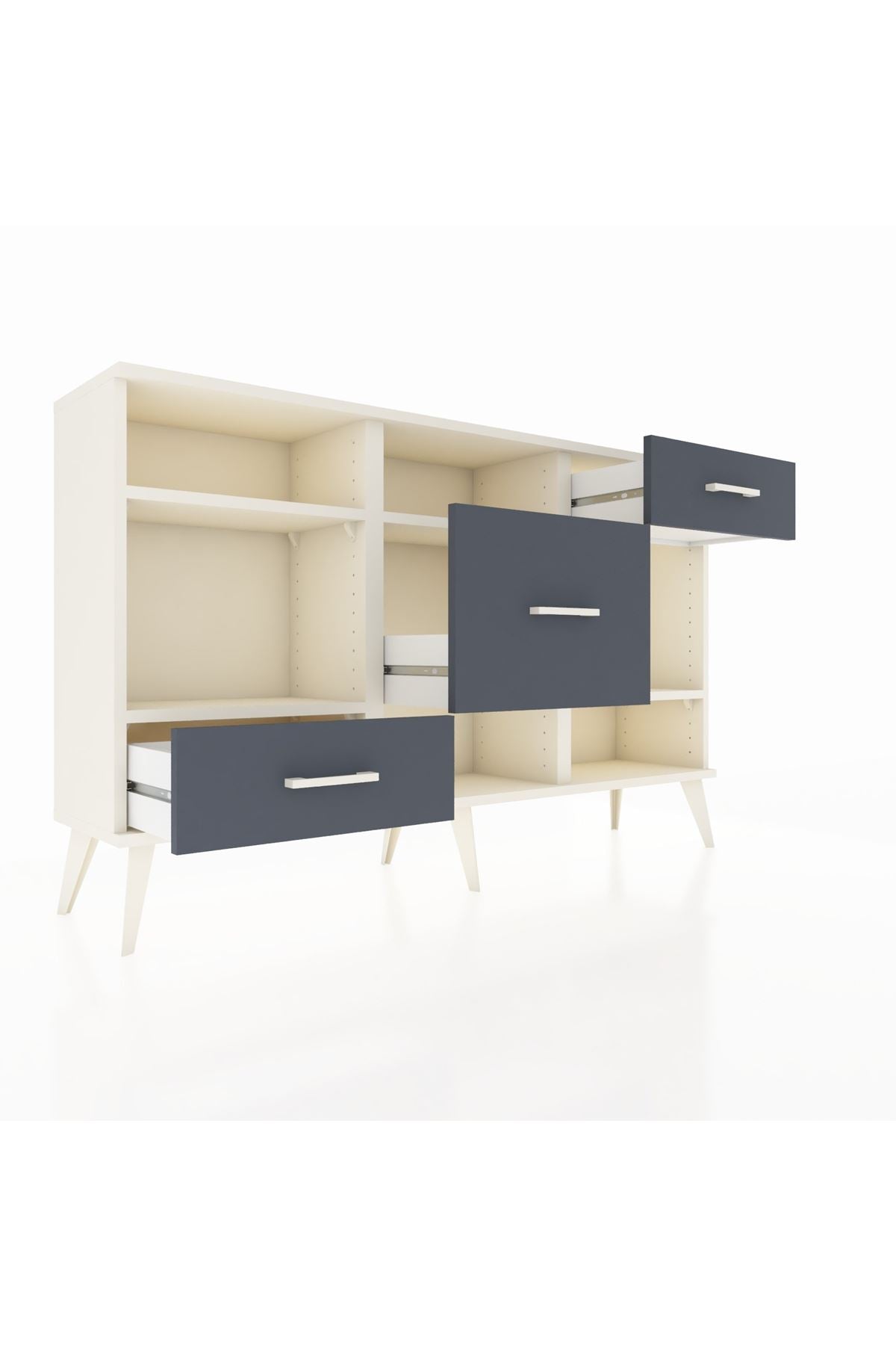 Arges Konsol 4 Raflı 3 Çekmeceli 132x30x83 - S144M001V05A
