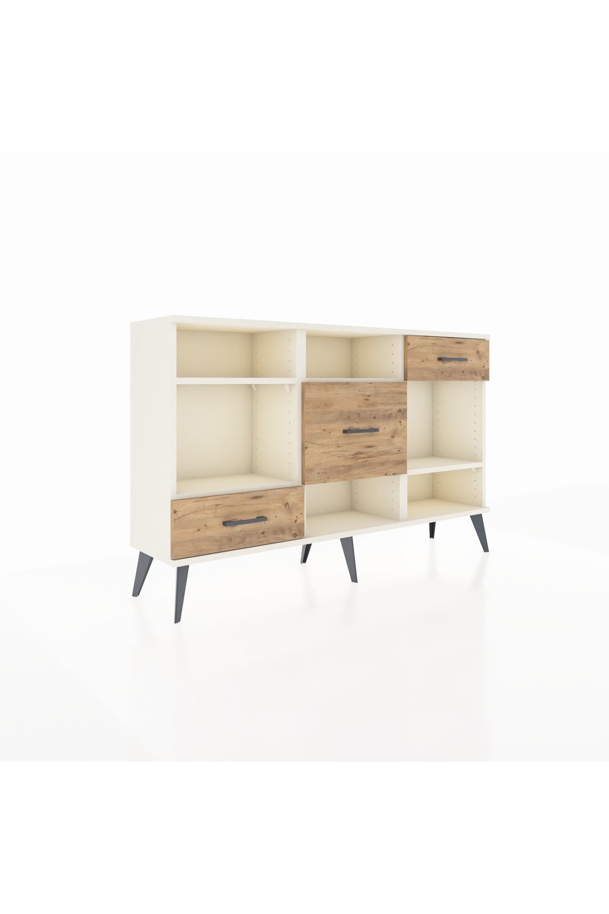 Arges Konsol 4 Raflı 3 Çekmeceli 132x30x83 - S144M001V06A