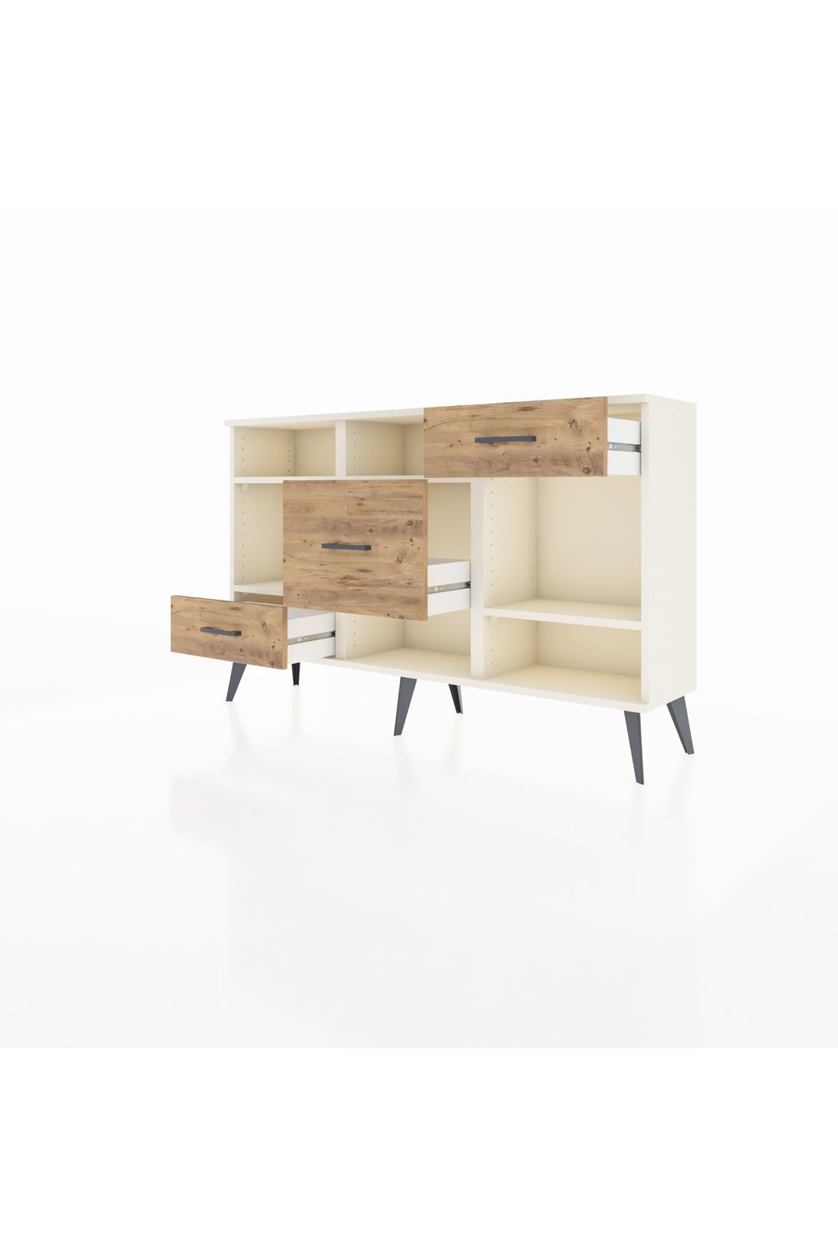 Arges Konsol 4 Raflı 3 Çekmeceli 132x30x83 - S144M001V06A