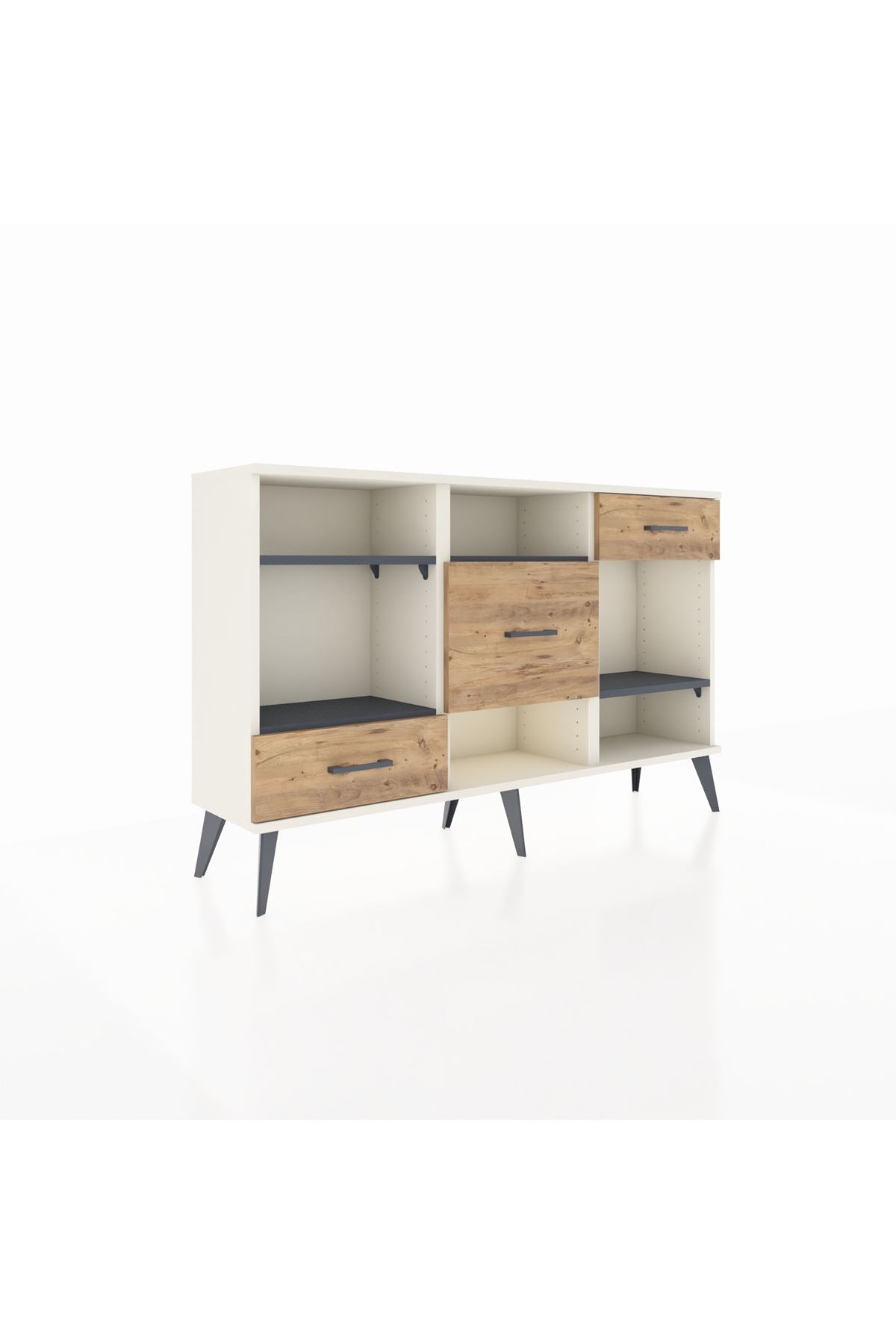 Arges Konsol 4 Raflı 3 Çekmeceli 132x30x83 - S144M001V09A