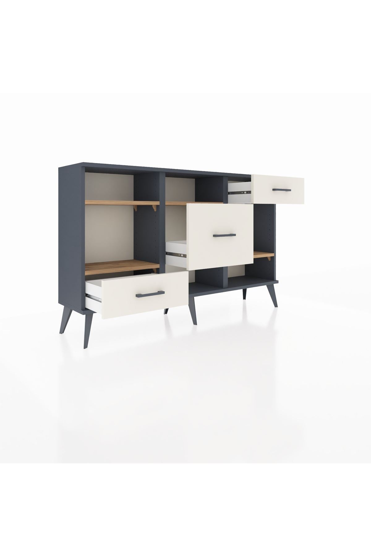 Arges Konsol 4 Raflı 3 Çekmeceli 132x30x83 - S144M001V10A