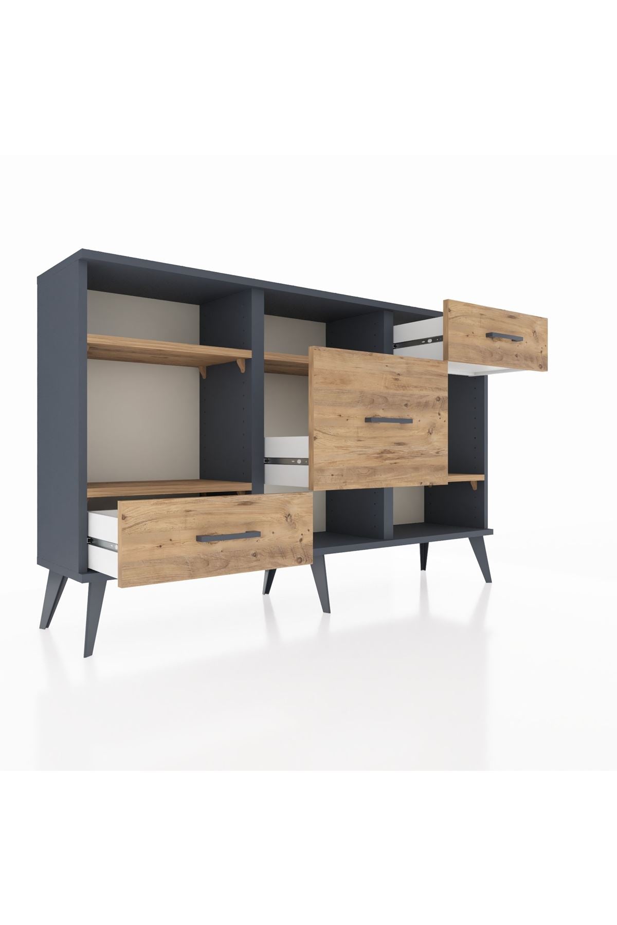 Arges Konsol 4 Raflı 3 Çekmeceli 132x30x83 - S144M001V12A