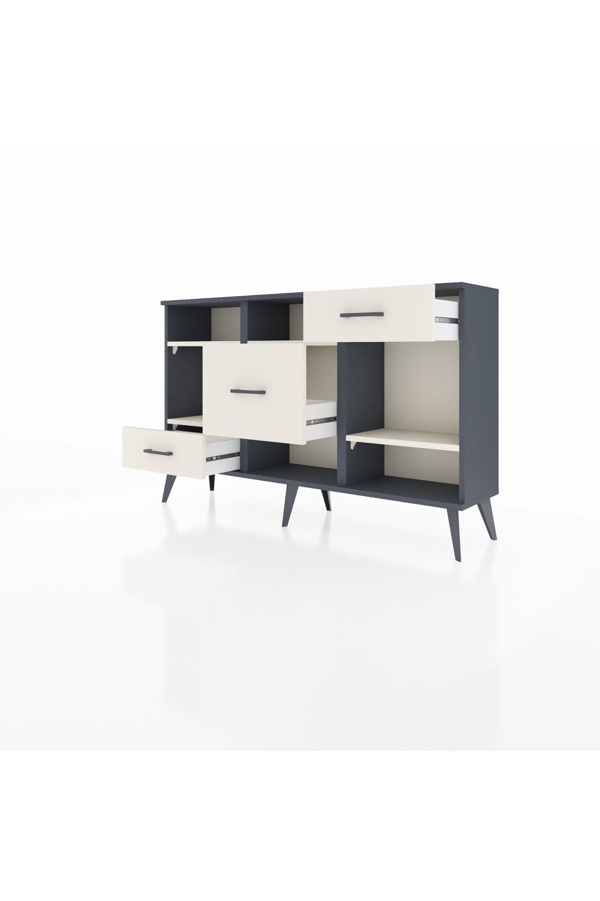 Arges Konsol 4 Raflı 3 Çekmeceli 132x30x83 - S144M001V13A