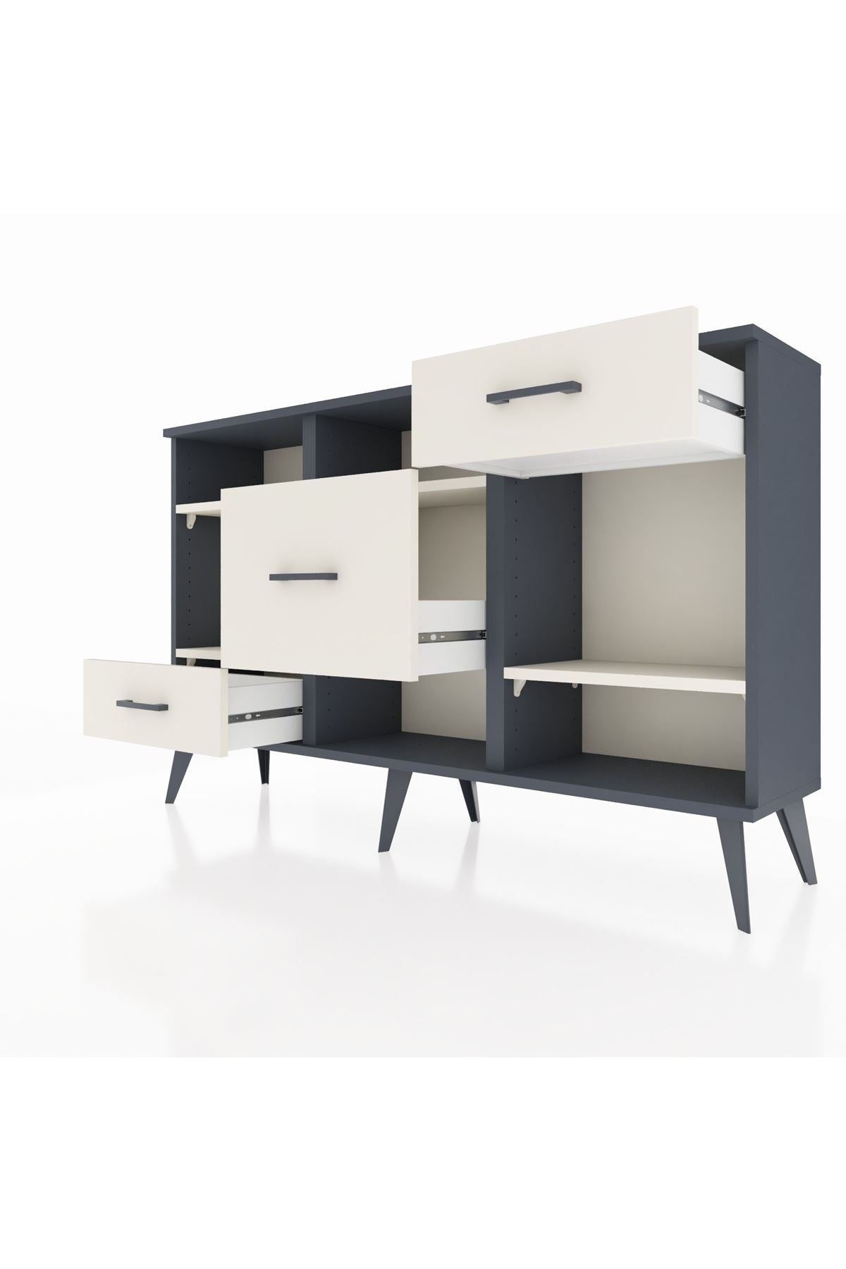 Arges Konsol 4 Raflı 3 Çekmeceli 132x30x83 - S144M001V13A