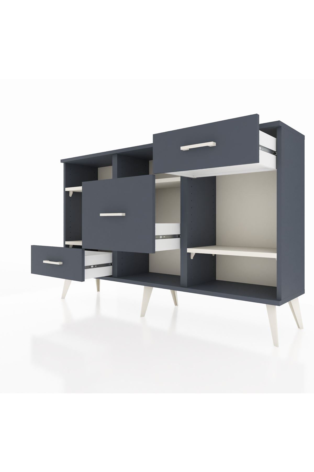 Arges Konsol 4 Raflı 3 Çekmeceli 132x30x83 - S144M001V14A