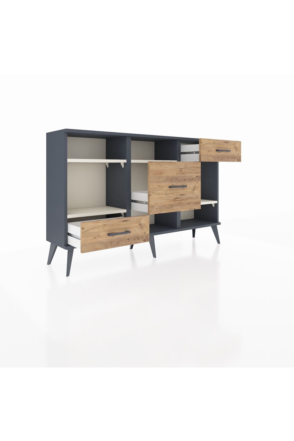 Arges Konsol 4 Raflı 3 Çekmeceli 132x30x83 - S144M001V15A