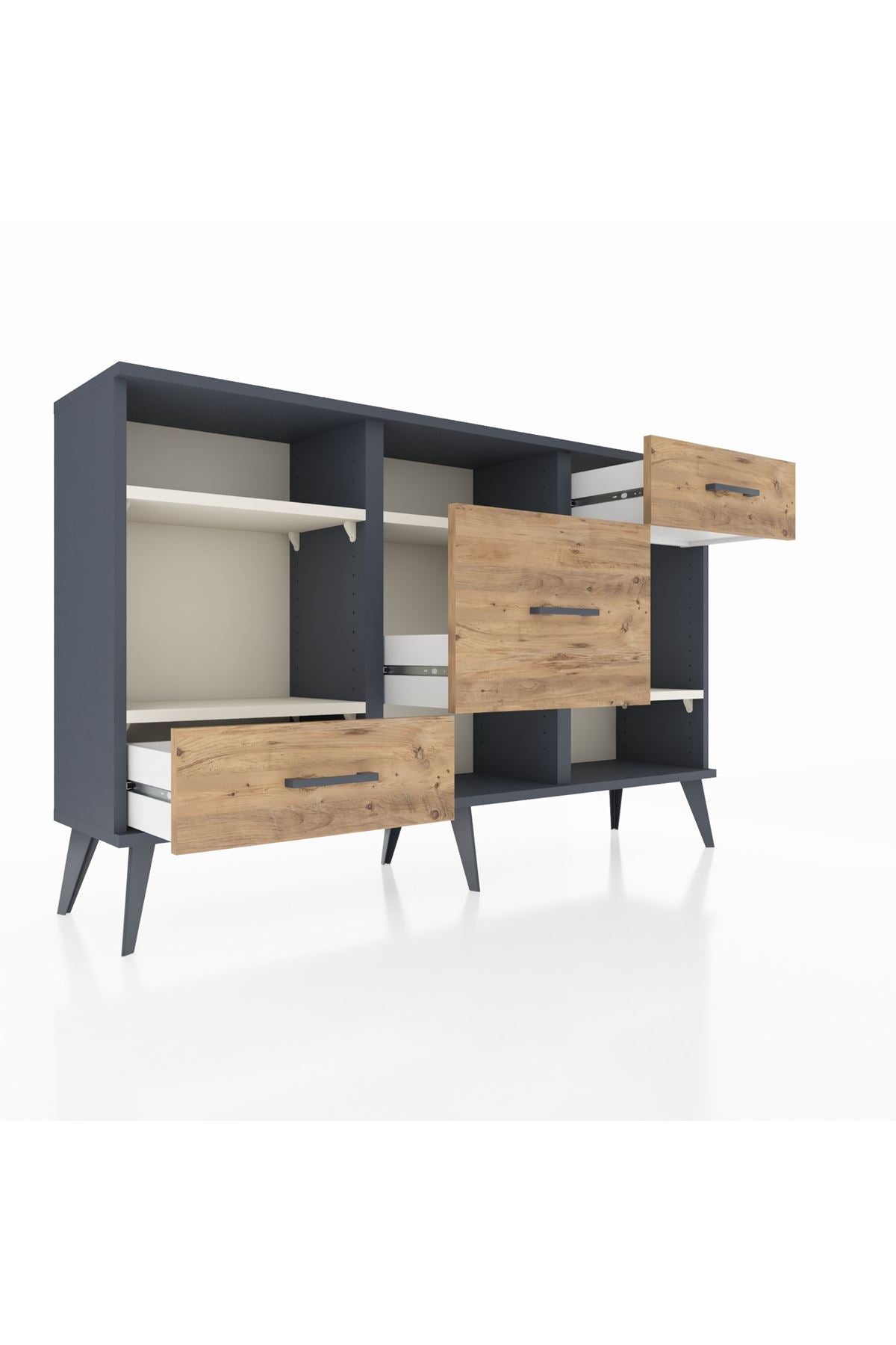 Arges Konsol 4 Raflı 3 Çekmeceli 132x30x83 - S144M001V15A