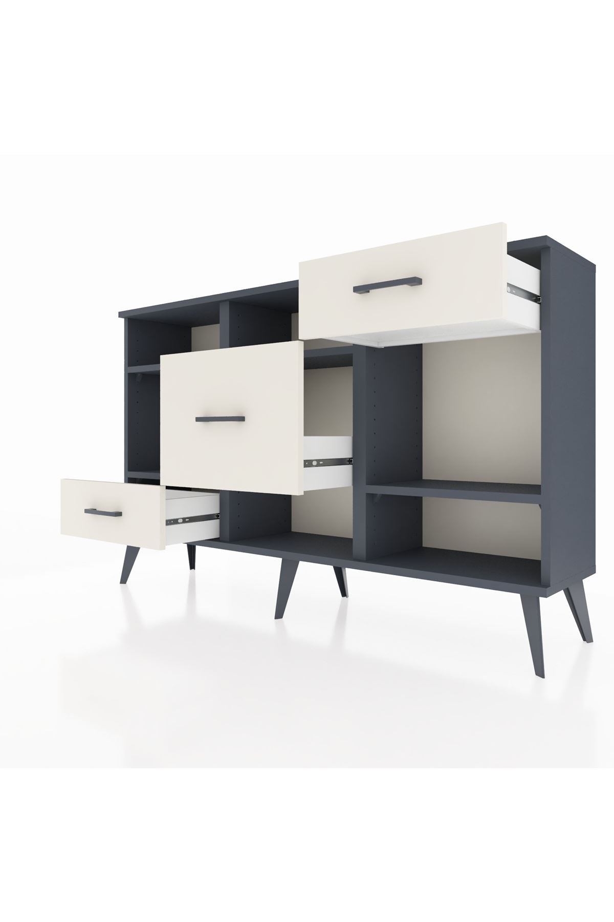 Arges Konsol 4 Raflı 3 Çekmeceli 132x30x83 - S144M001V16A