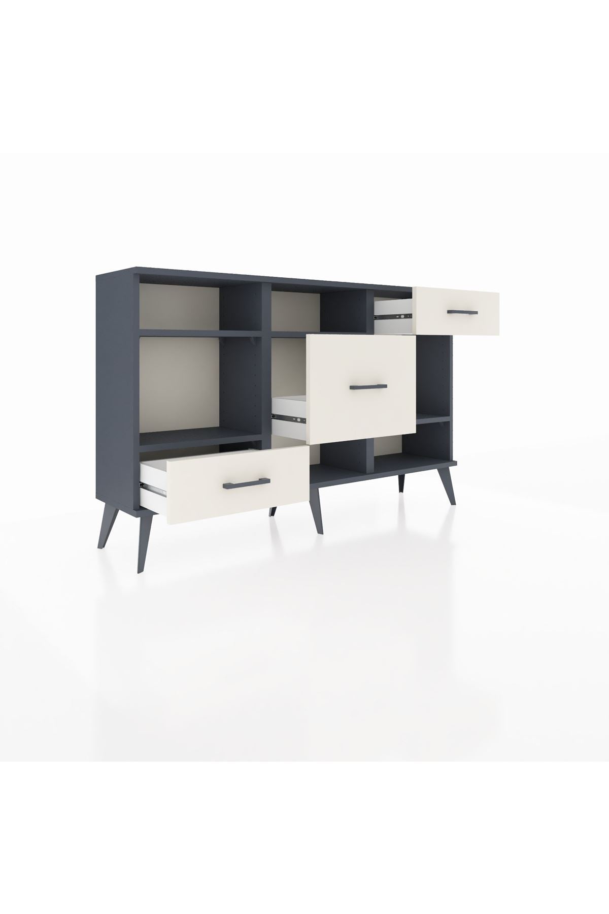 Arges Konsol 4 Raflı 3 Çekmeceli 132x30x83 - S144M001V16A