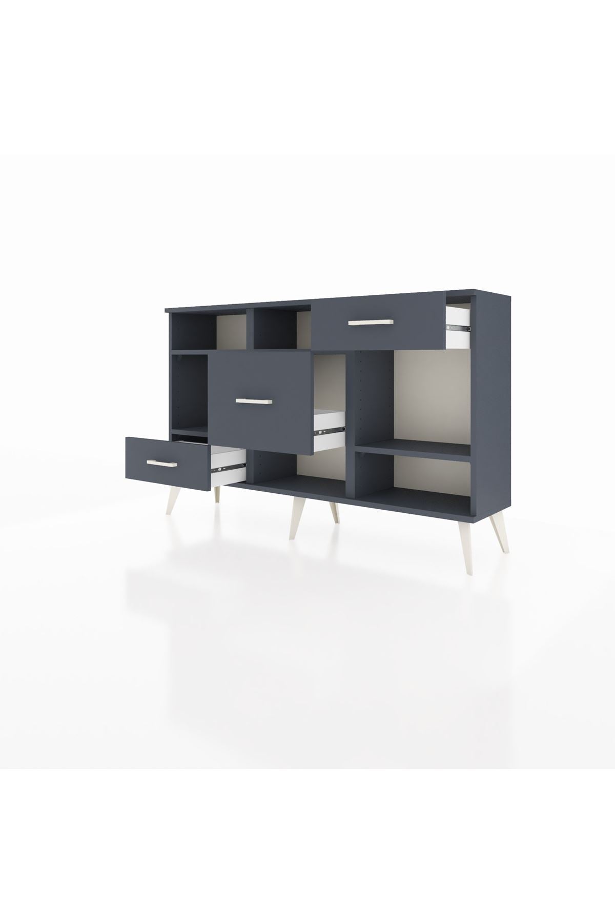 Arges Konsol 4 Raflı 3 Çekmeceli 132x30x83 - S144M001V17A