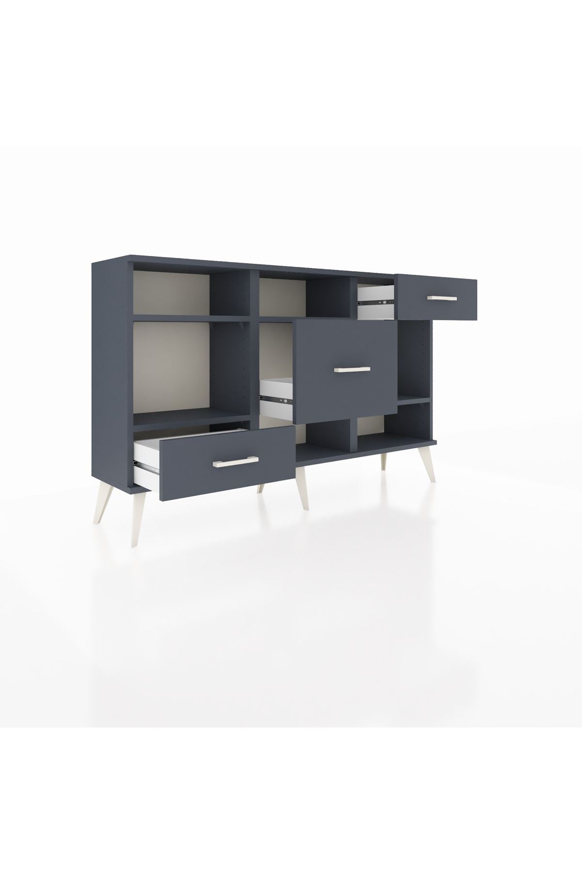 Arges Konsol 4 Raflı 3 Çekmeceli 132x30x83 - S144M001V17A