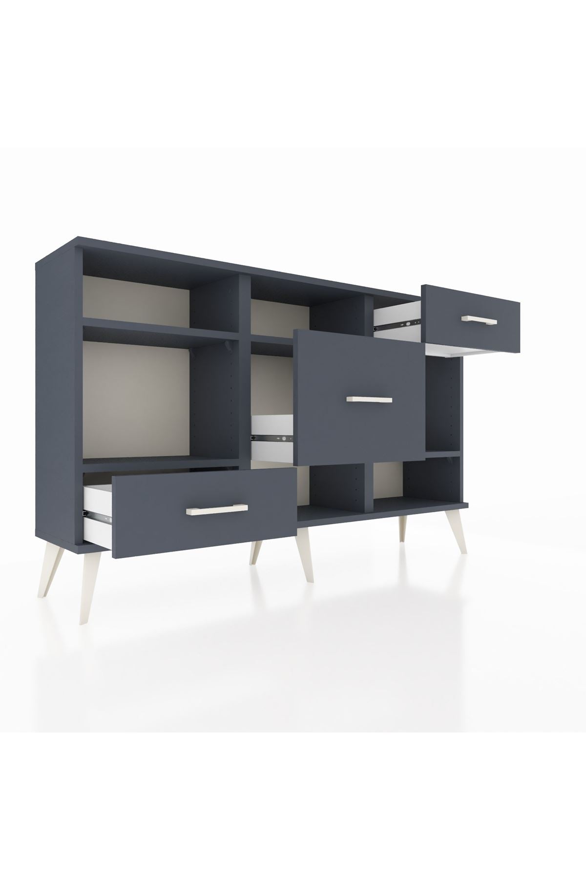 Arges Konsol 4 Raflı 3 Çekmeceli 132x30x83 - S144M001V17A
