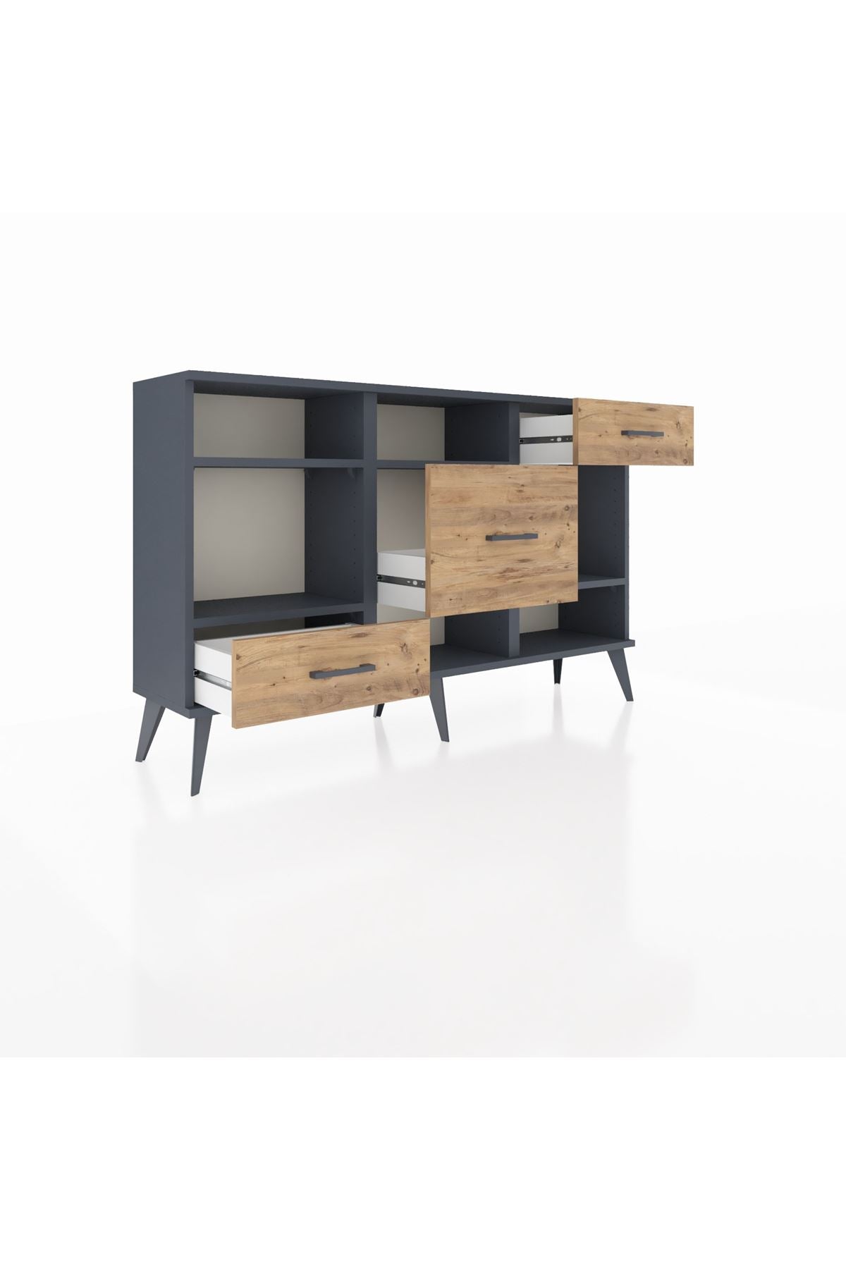 Arges Konsol 4 Raflı 3 Çekmeceli 132x30x83 - S144M001V18A