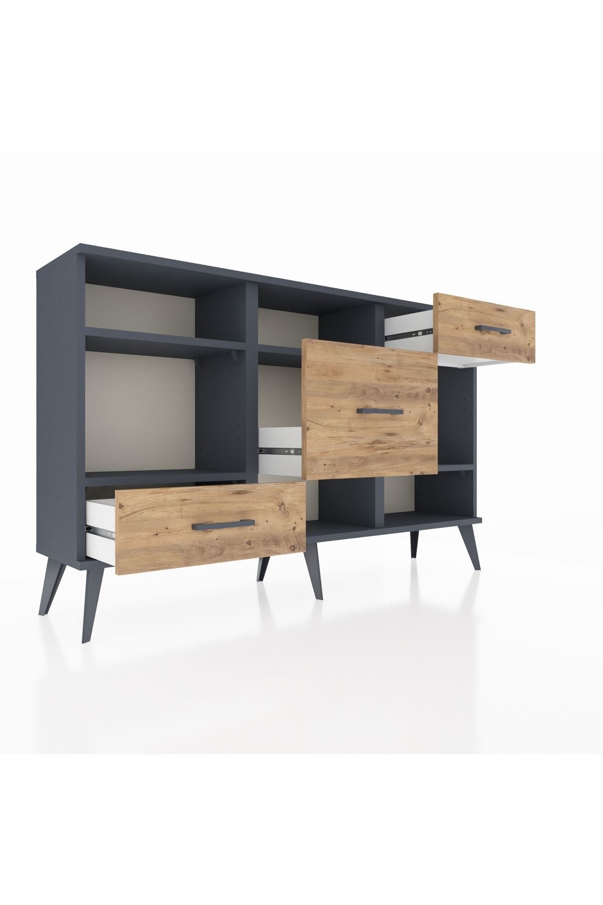 Arges Konsol 4 Raflı 3 Çekmeceli 132x30x83 - S144M001V18A