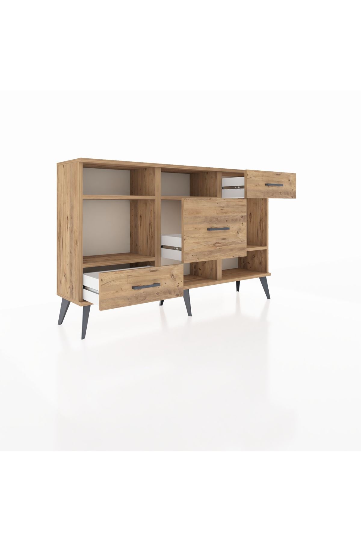 Arges Konsol 4 Raflı 3 Çekmeceli 132x30x83 - S144M001V21A