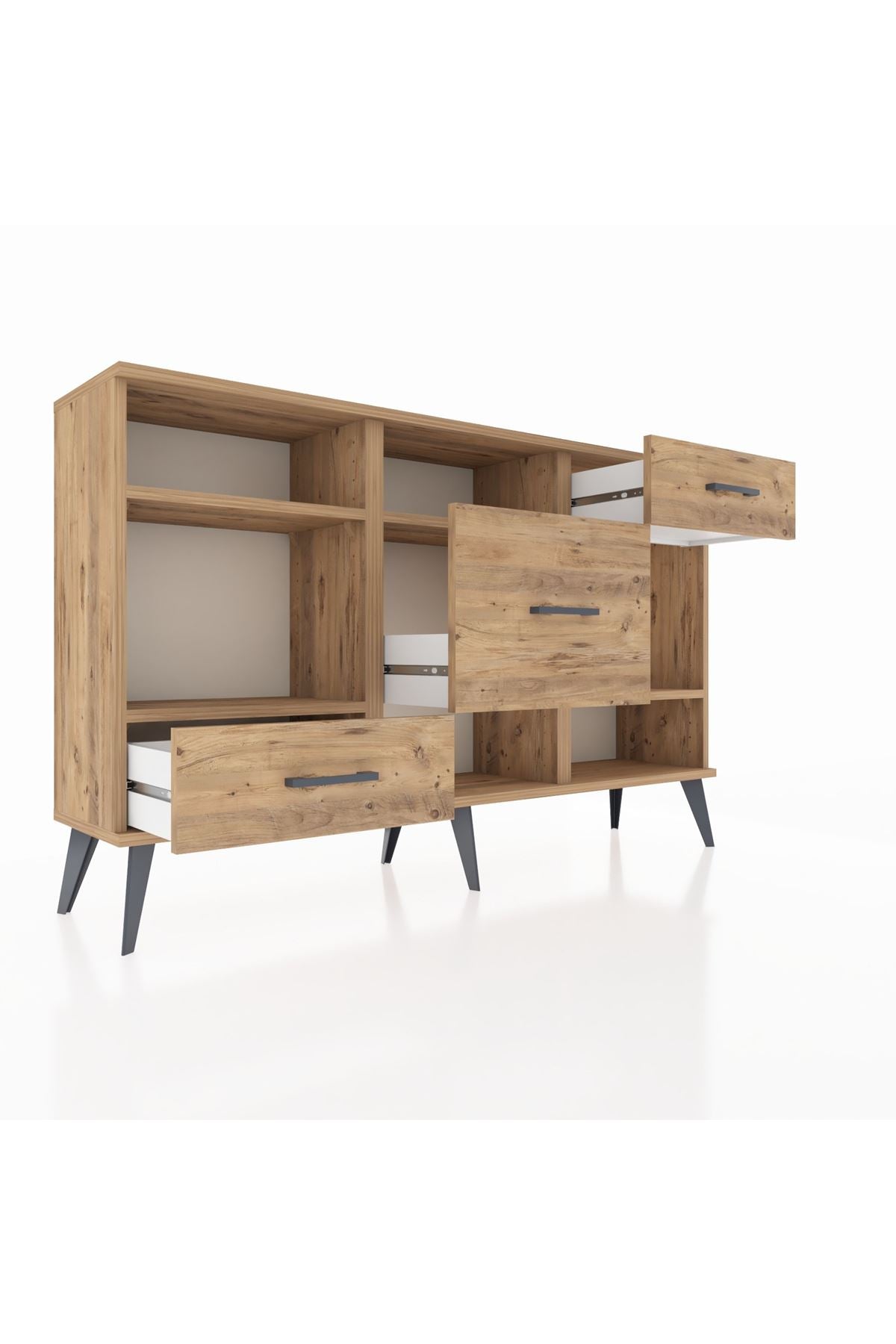 Arges Konsol 4 Raflı 3 Çekmeceli 132x30x83 - S144M001V21A