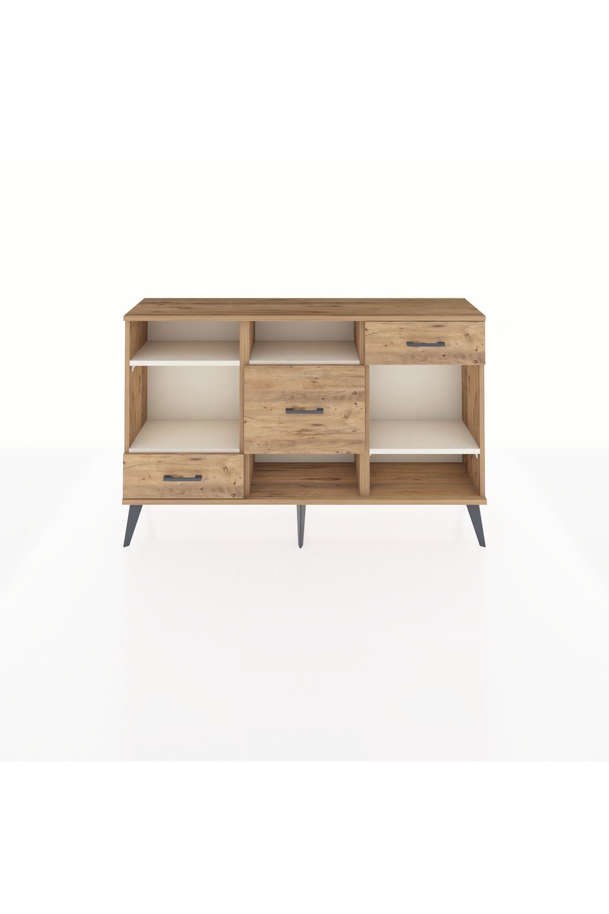 Arges Konsol 4 Raflı 3 Çekmeceli 132x30x83 - S144M001V24A